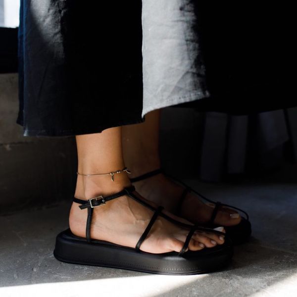 Low heel sandals, 36, Black